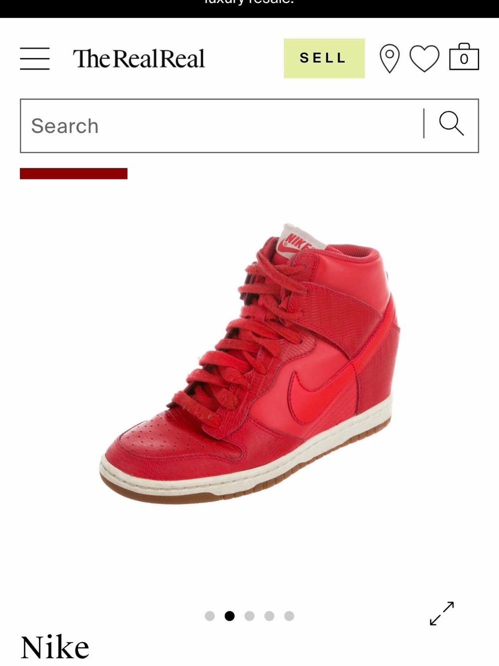 Nike Women’s Red High-Top Wedge Sneakers - Picture 2 of 5
